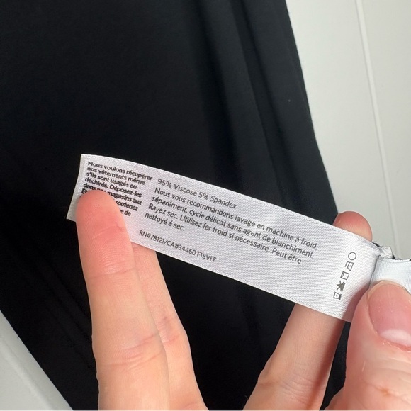 Eileen Fisher Viscose Square Neck Midi Dress Black Women’s Size Small Stretch - Picture 7 of 7